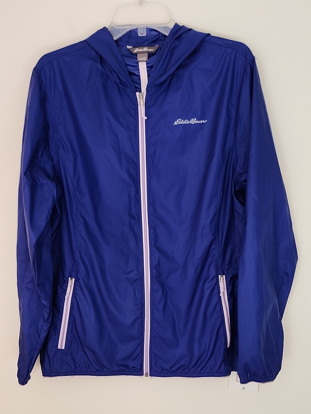 Eddie Bauer Royal Blue Lightweight Waterproof Hooded Jacket XL